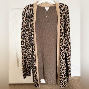 J. Crew leopard print open Knit Cardigan